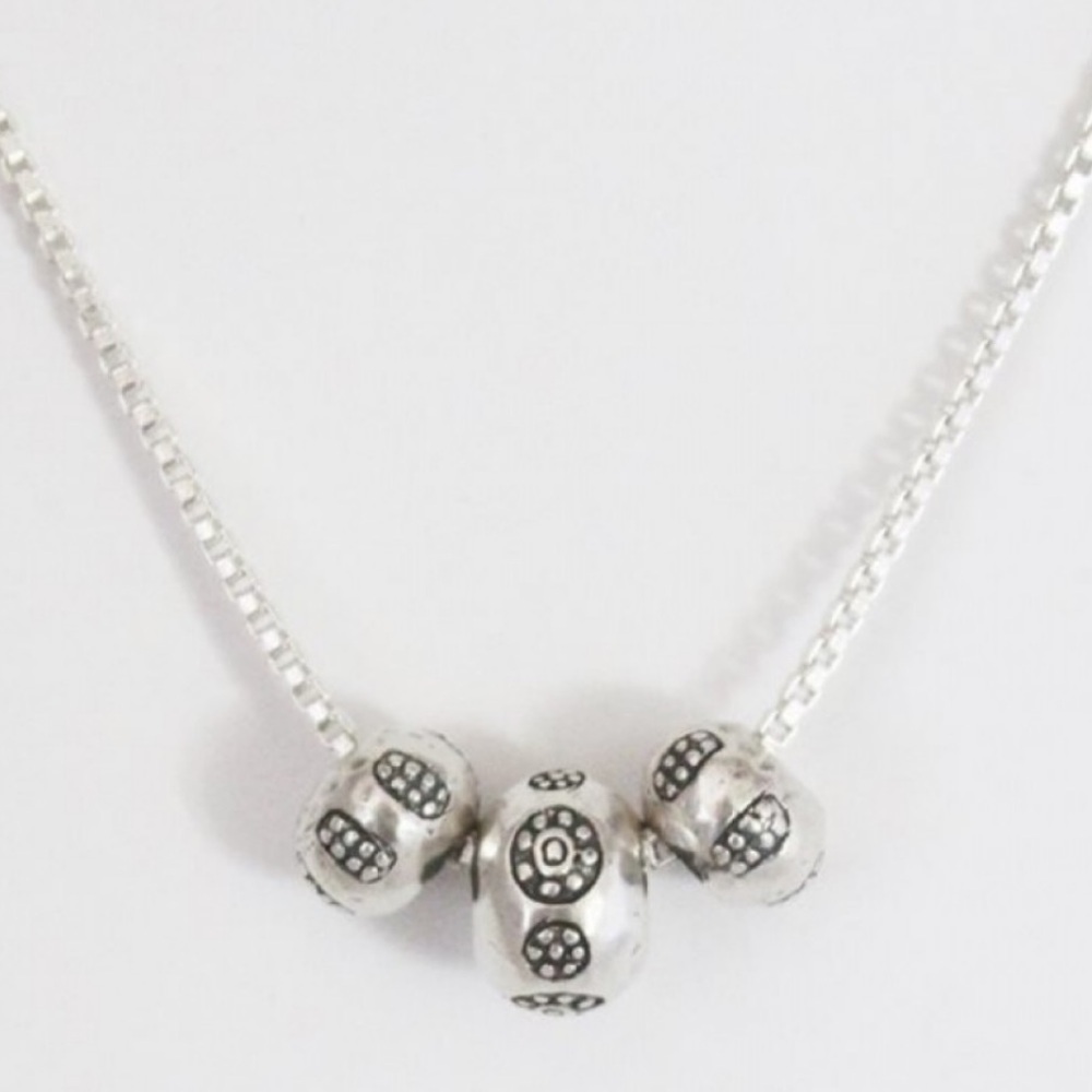 Silpada Trifecta Sterling 3-Bead Necklace